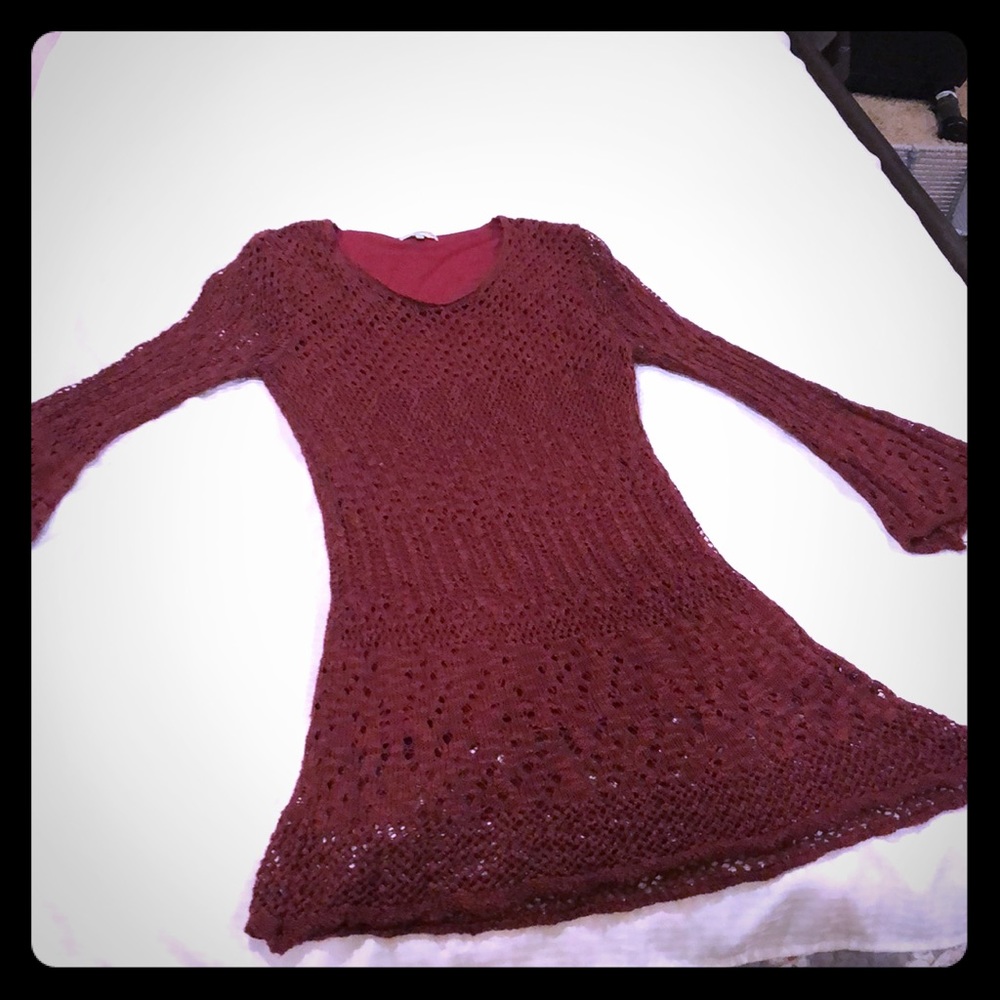 Long sleeve crochet dress